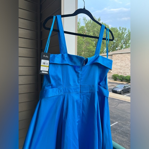 Karl Lagerfeld Blue and Gold A-Line Mini Dress - Picture 7 of 17